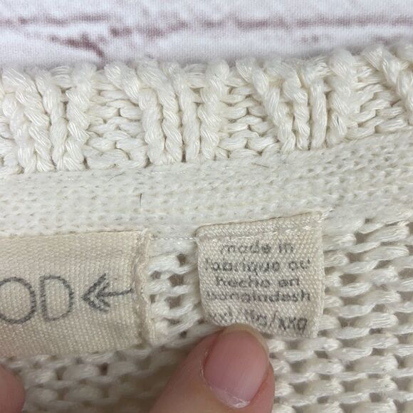 Retrod. Cream & Navy Blue striped scoop neck hi-lo sweater. XXL - Picture 7 of 10